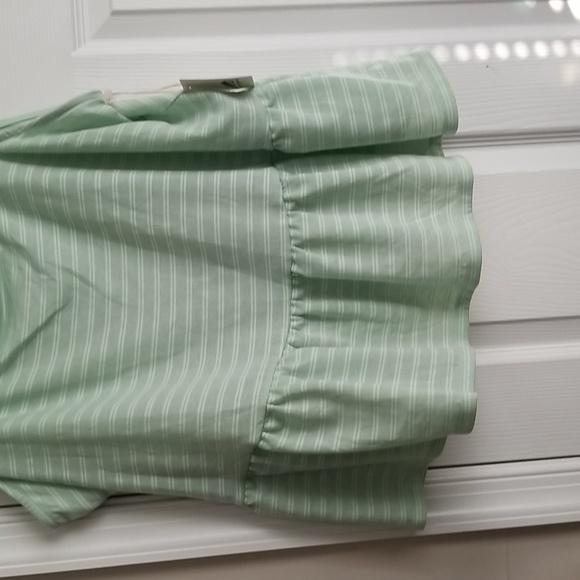 NWT Ana Women's lime green/white Stripe Tank size 2X - Picture 2 of 13